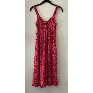 GOA BEACHWEAR by JAPNA Maxi Dress Size XS Swim Cover Up Flowy Tropical Boho Red